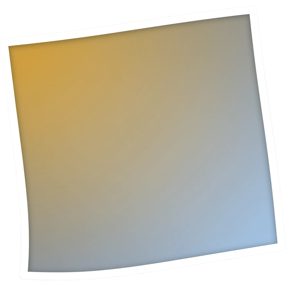 Simple and minimalistic sticker of a sticky note, white outline, smooth gradients or solid colours emoji