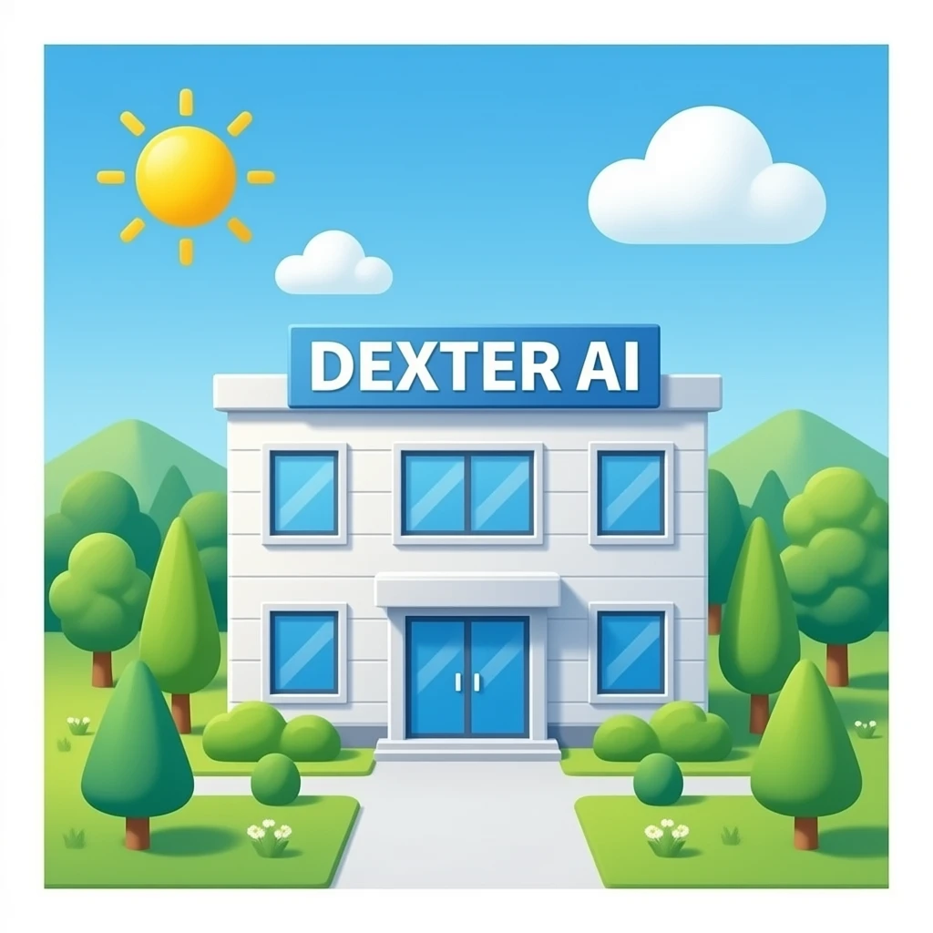A Tech building with the word "DEXTER AI" emoji
