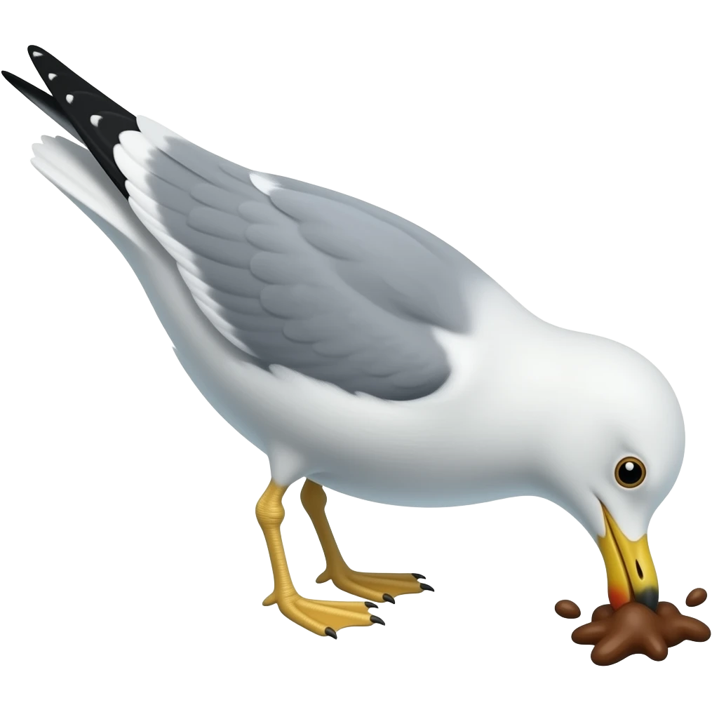 Seagull doing a shit emoji
