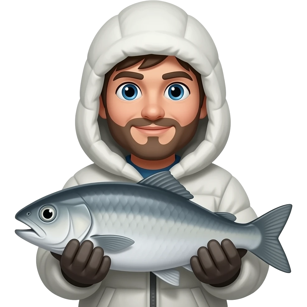 Arctic human holding fish emoji