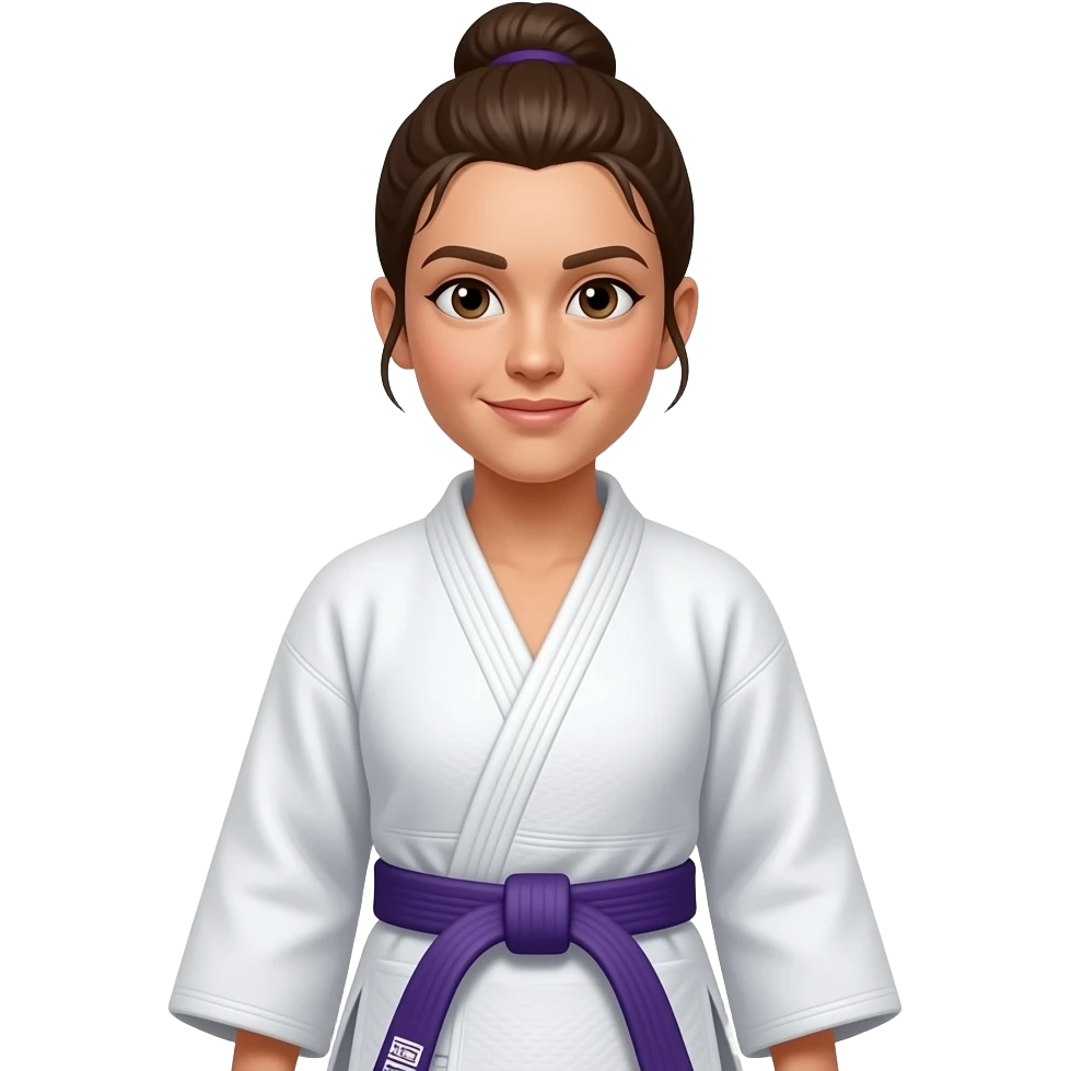 Judo woman purple belt emoji