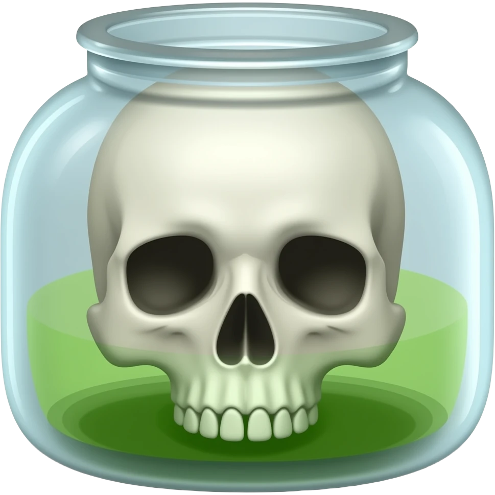 Skull in a green jar emoji