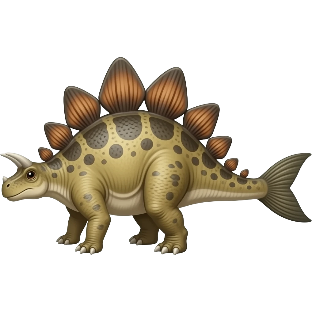 Stegosaurus with fish tail emoji