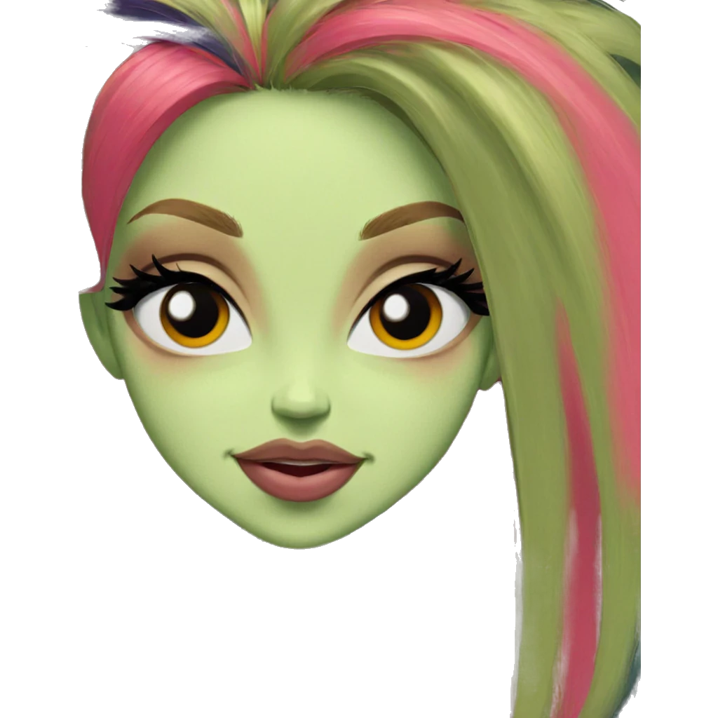 colorful haired girl portrait emoji