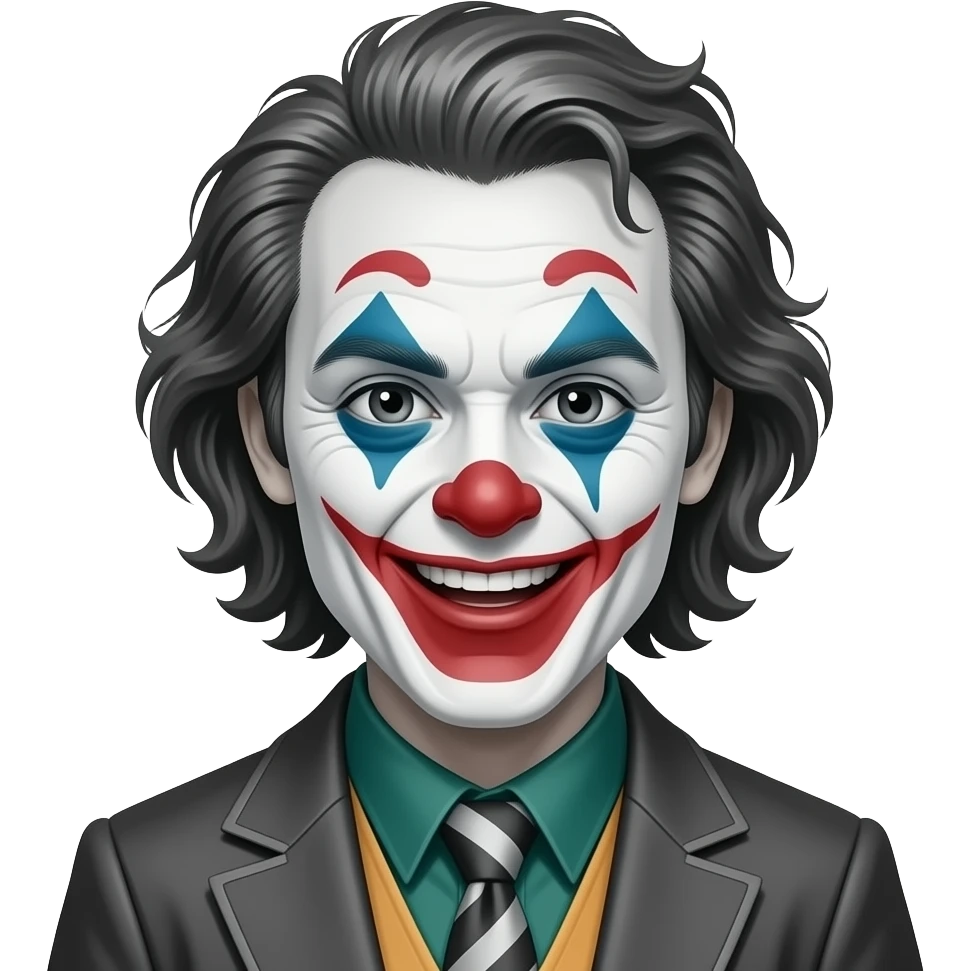 clown emoji but black and white emoji