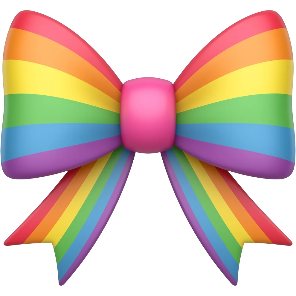 Rainbow pink bow emoji