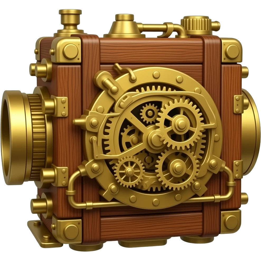 steampunk wooden eccentric camera obscura emoji