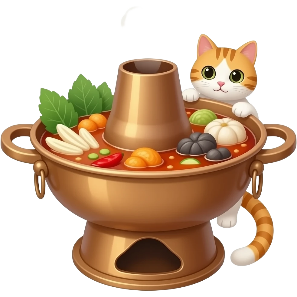 Chinese hot pot cat emoji