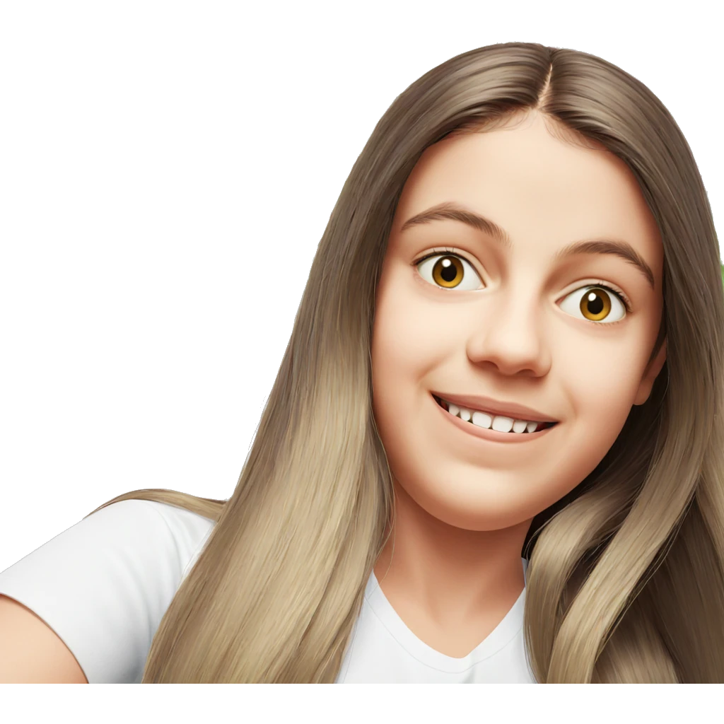 smiling girl with long hair emoji