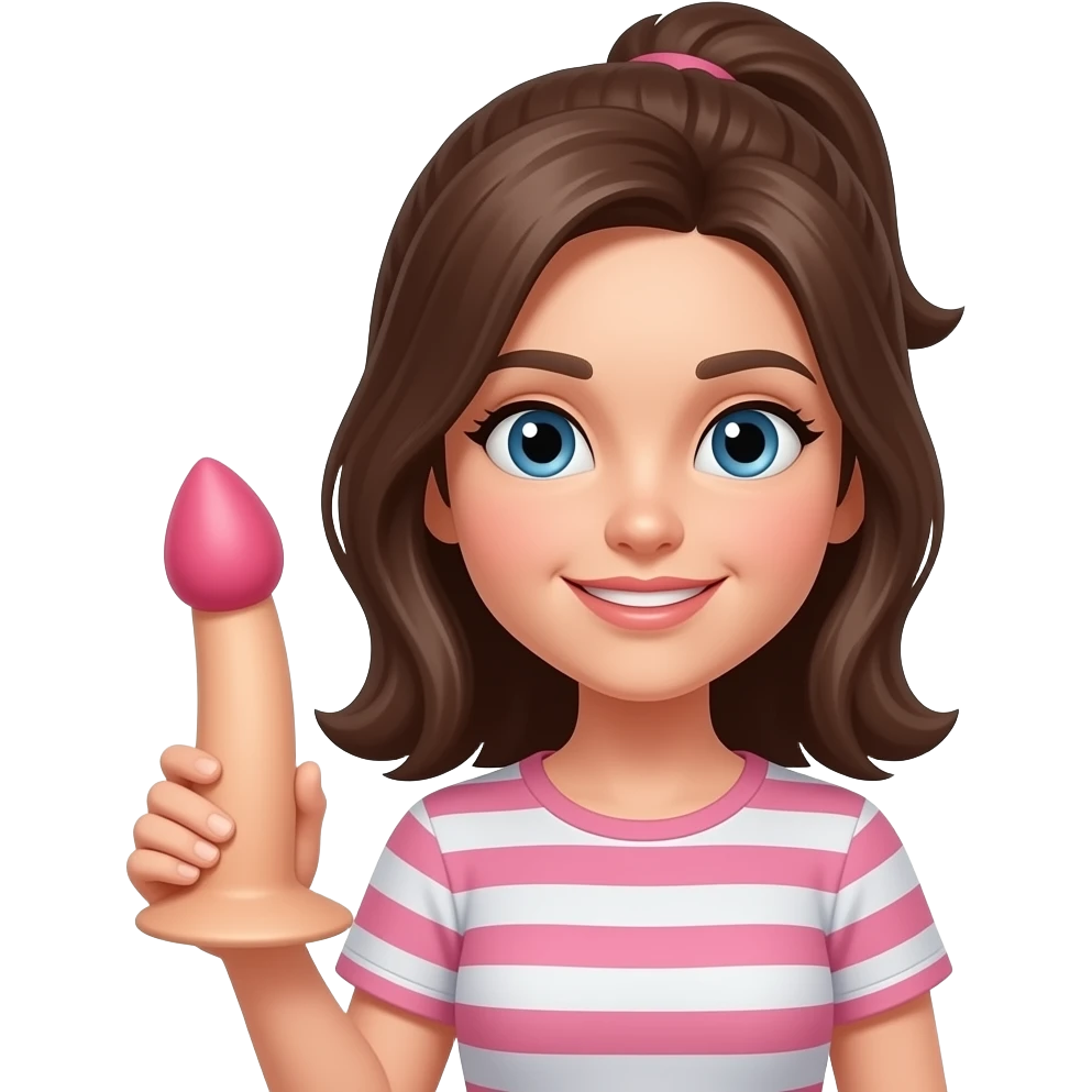 Girl holding dildo emoji