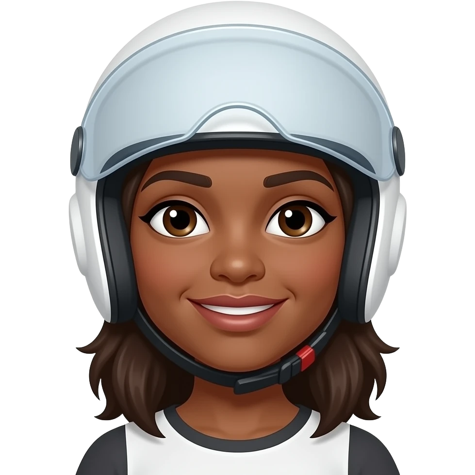 Una Sst morena mujer con casco blanco emoji