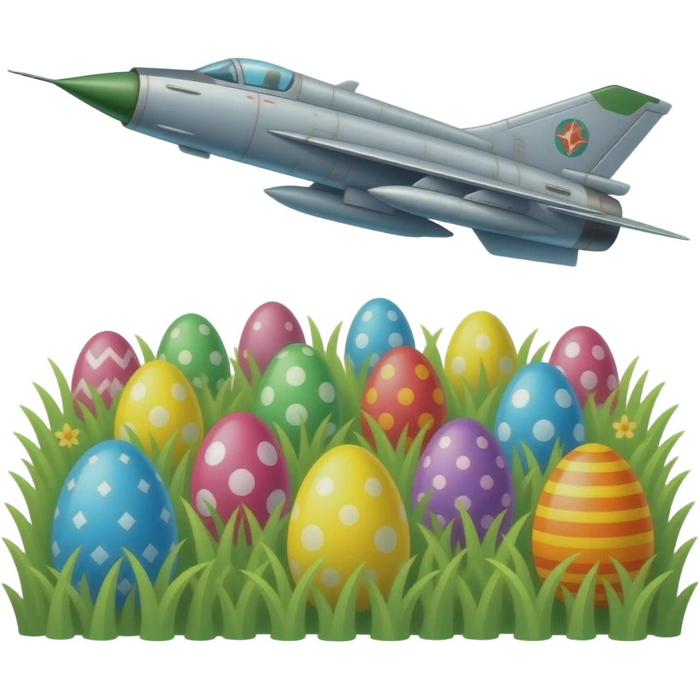 mig-21 and easter emoji