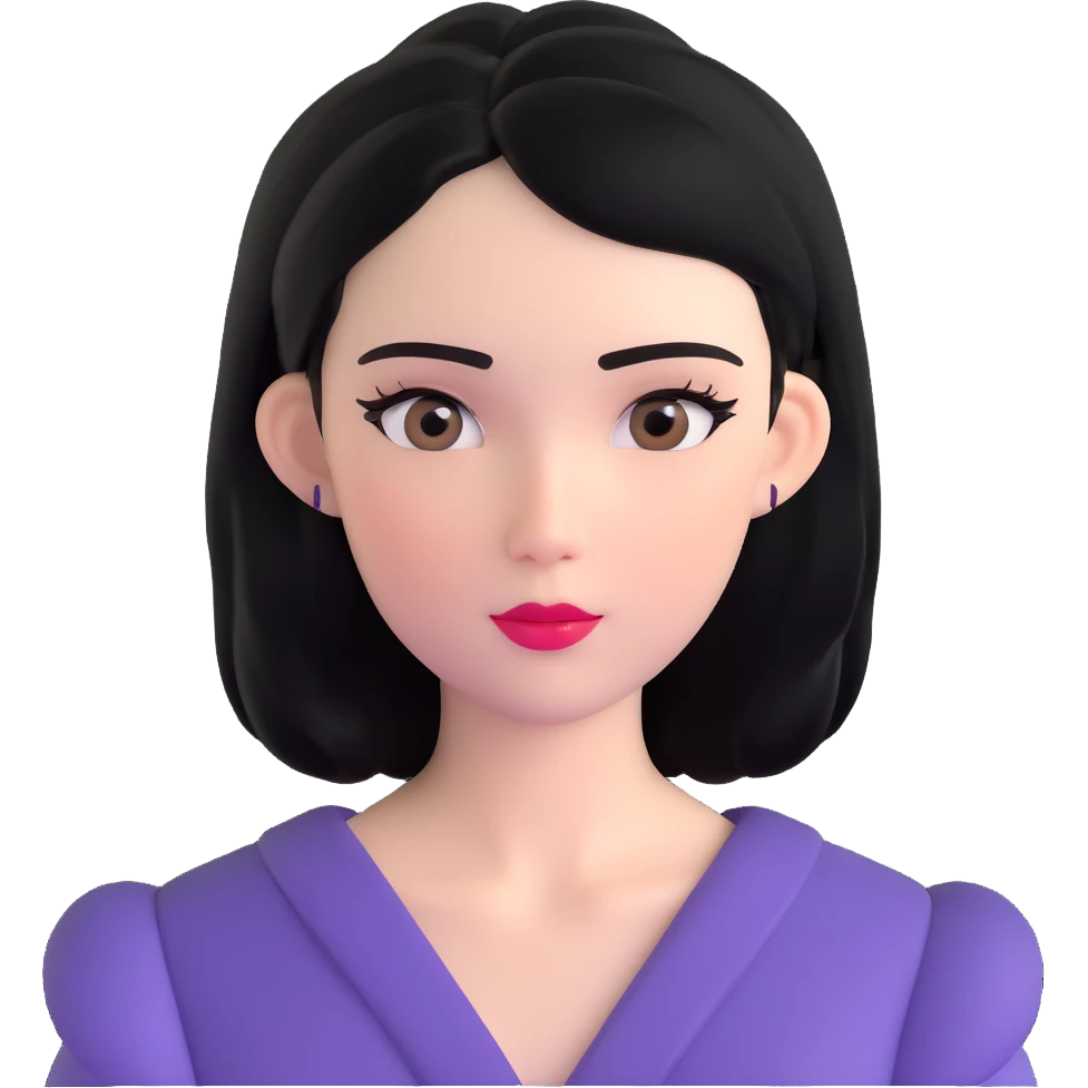 pretty girl with black hair, fair skin, makeup, and eyeliner emoji