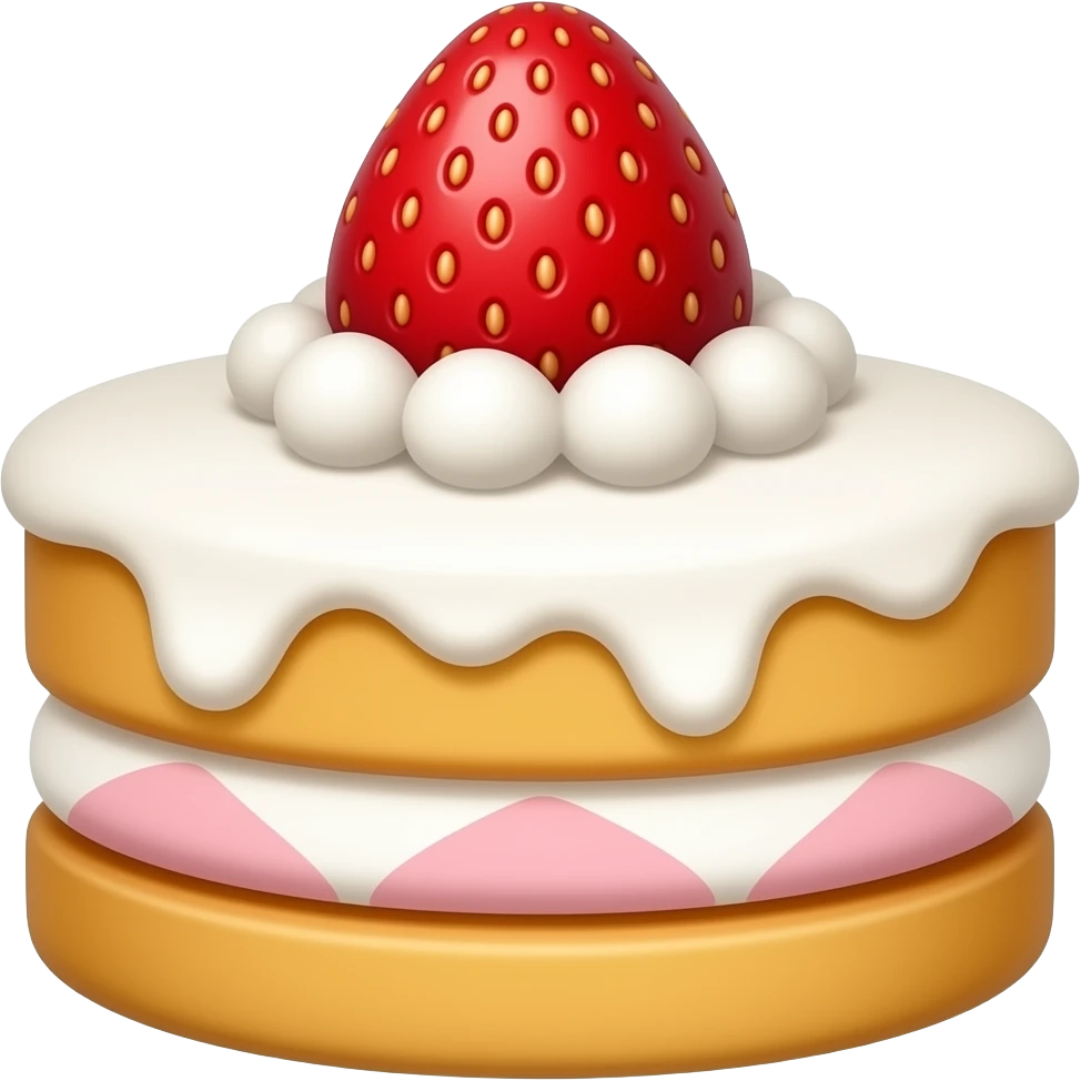 strawberry shortcake on shortcake emoji