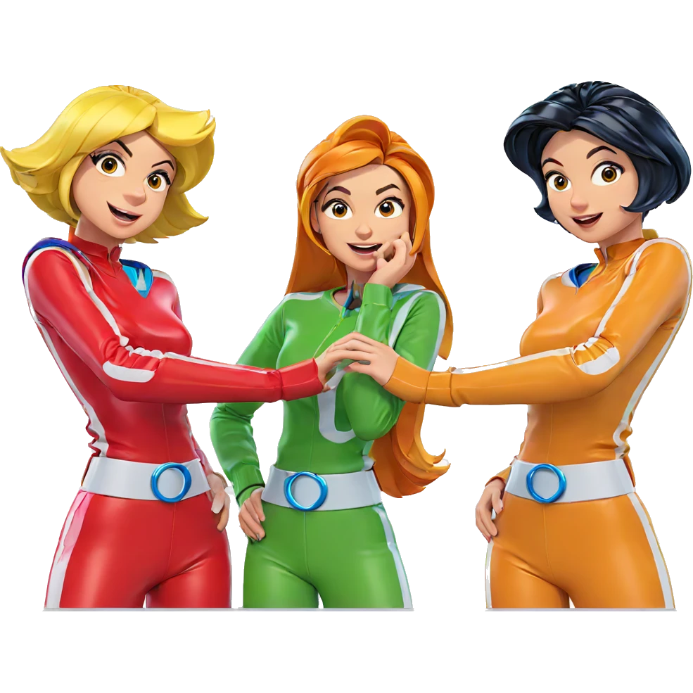 colorful girls with playful poses emoji