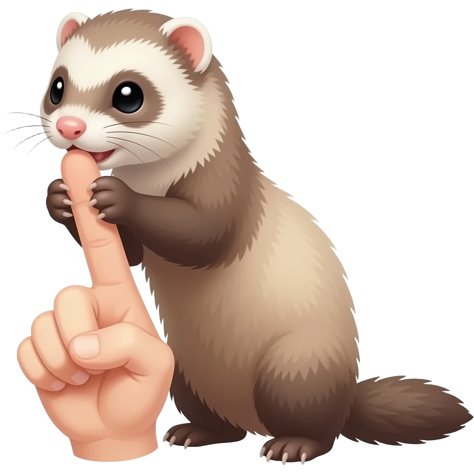 ferret nibbling on a finger emoji