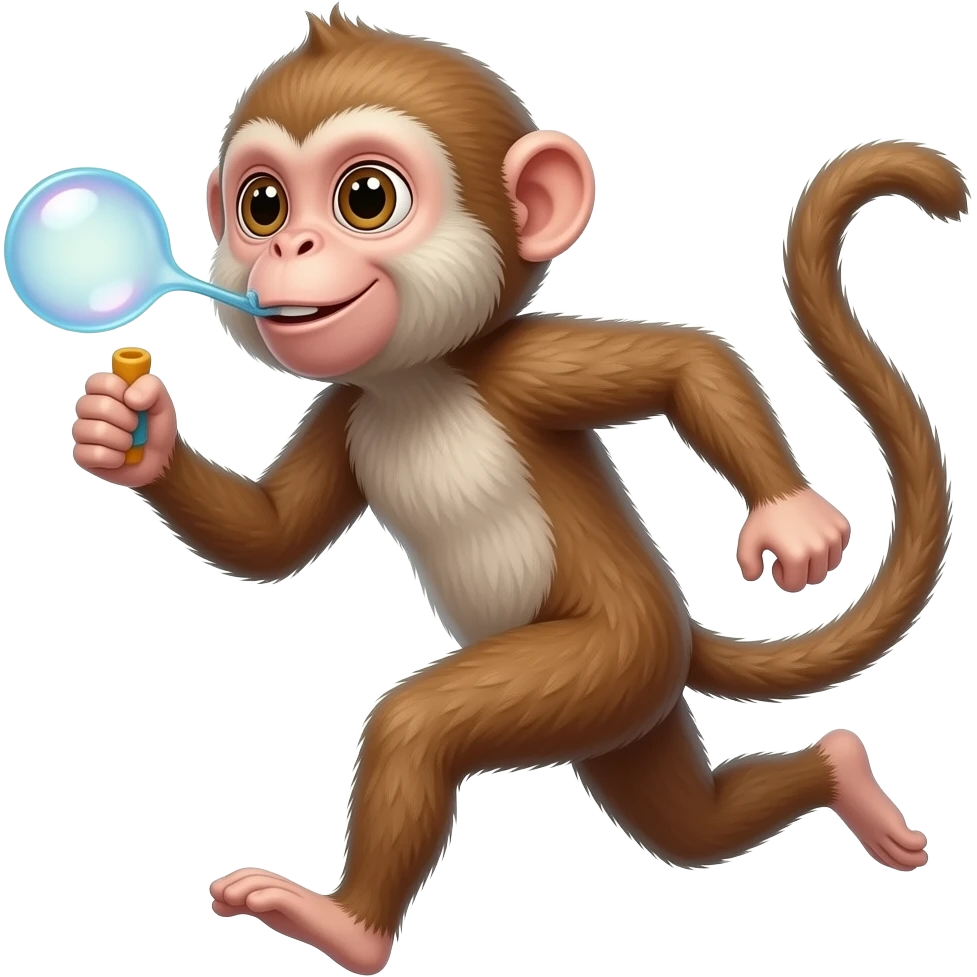 ouistiti qui fait des bulles en courant emoji