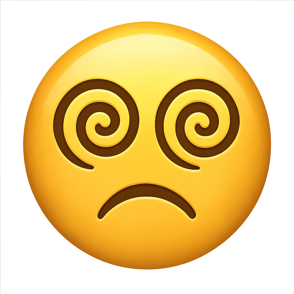 face with spiral eyes emoji, digital illustration, no background emoji