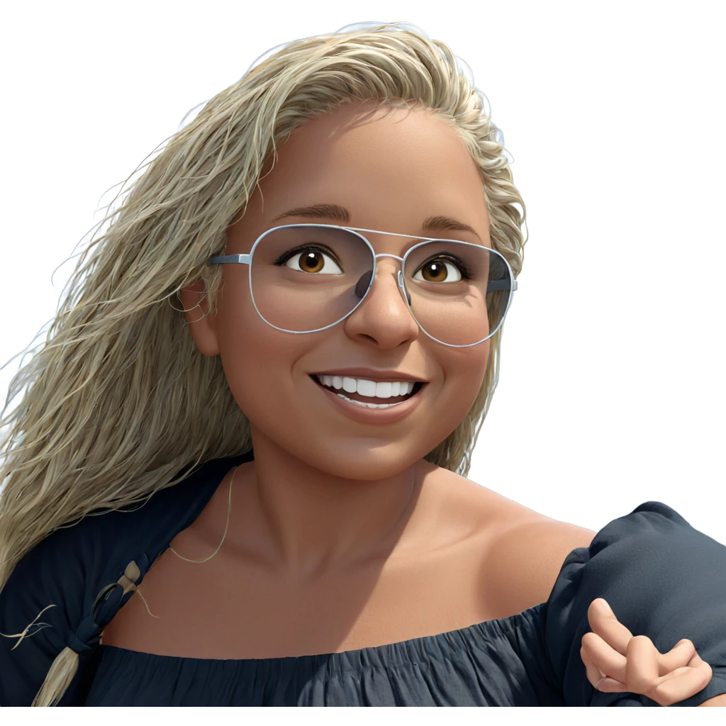 smiling girl by the ocean emoji