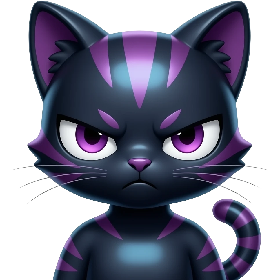 Anthro Dark Beautiful Colorful Shiny Edgy Cool Shy Grumpy FurSona Feline Fakemon Vtuber Model emoji