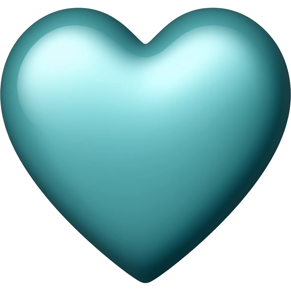 teal metallic heart emoji