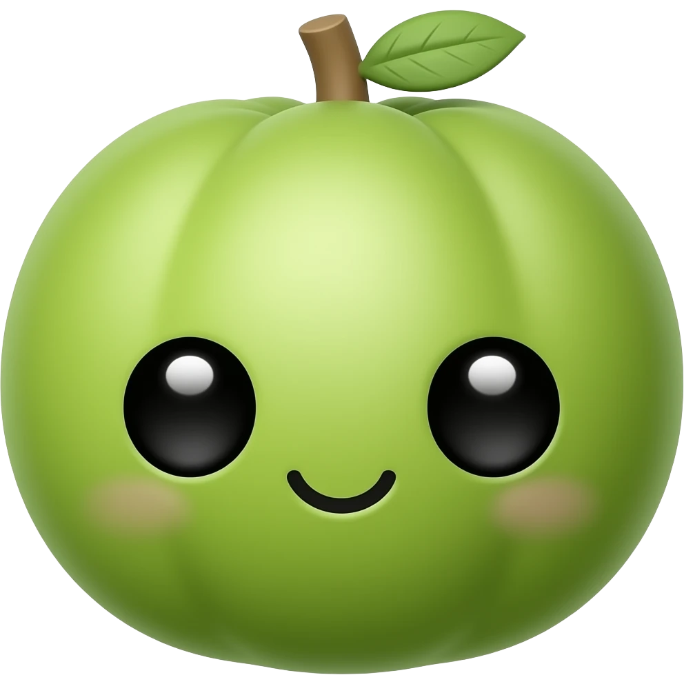 Kawaii green tamarind emoji