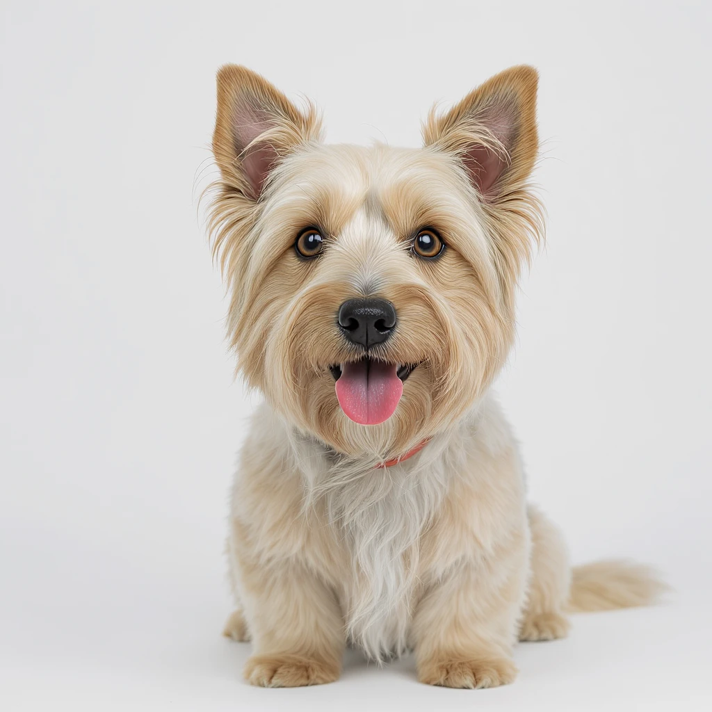 realistic eurasier dog, fluffy fur, friendly expression, sitting pose, white background emoji
