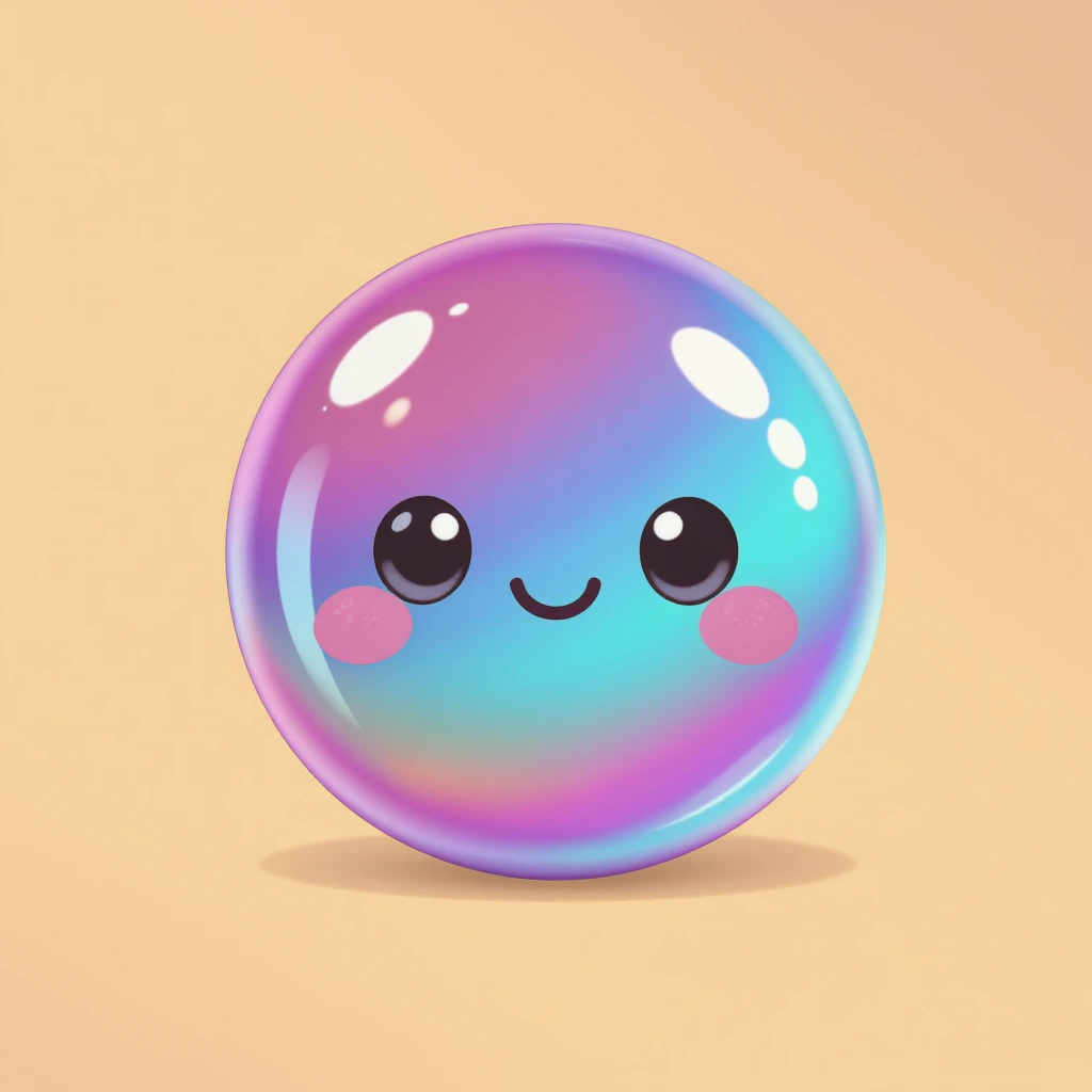 cute and shiny object with a gradient effect, no background emoji