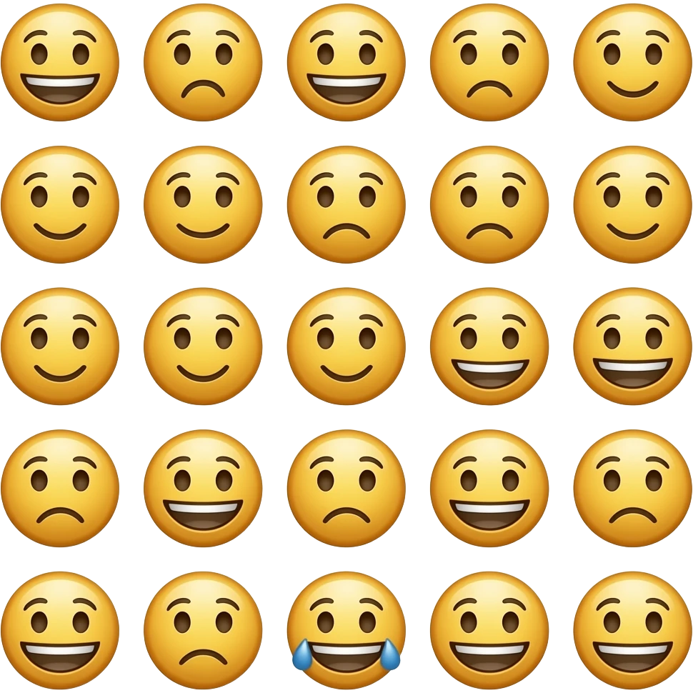 Нужно сделать крафтовые эмодзи из дерева 20 штук на одном листе emoji