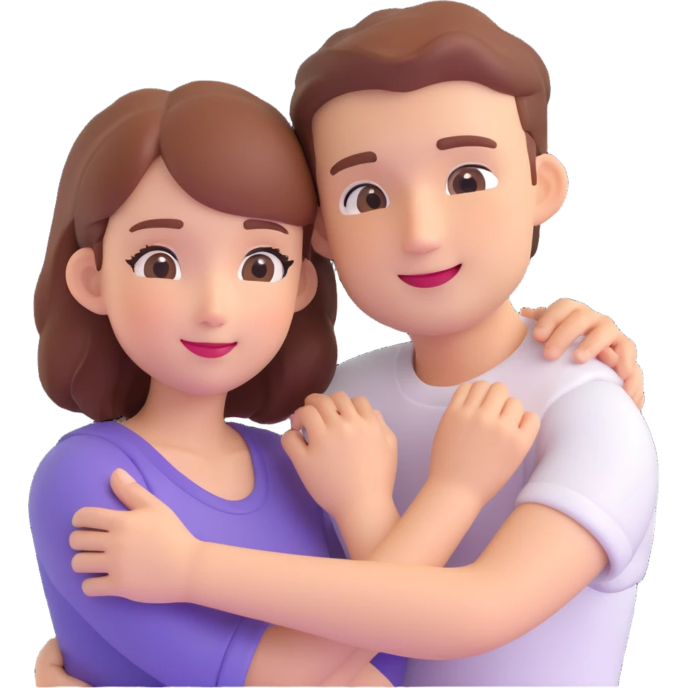 couple posing, close up pose, living room background emoji