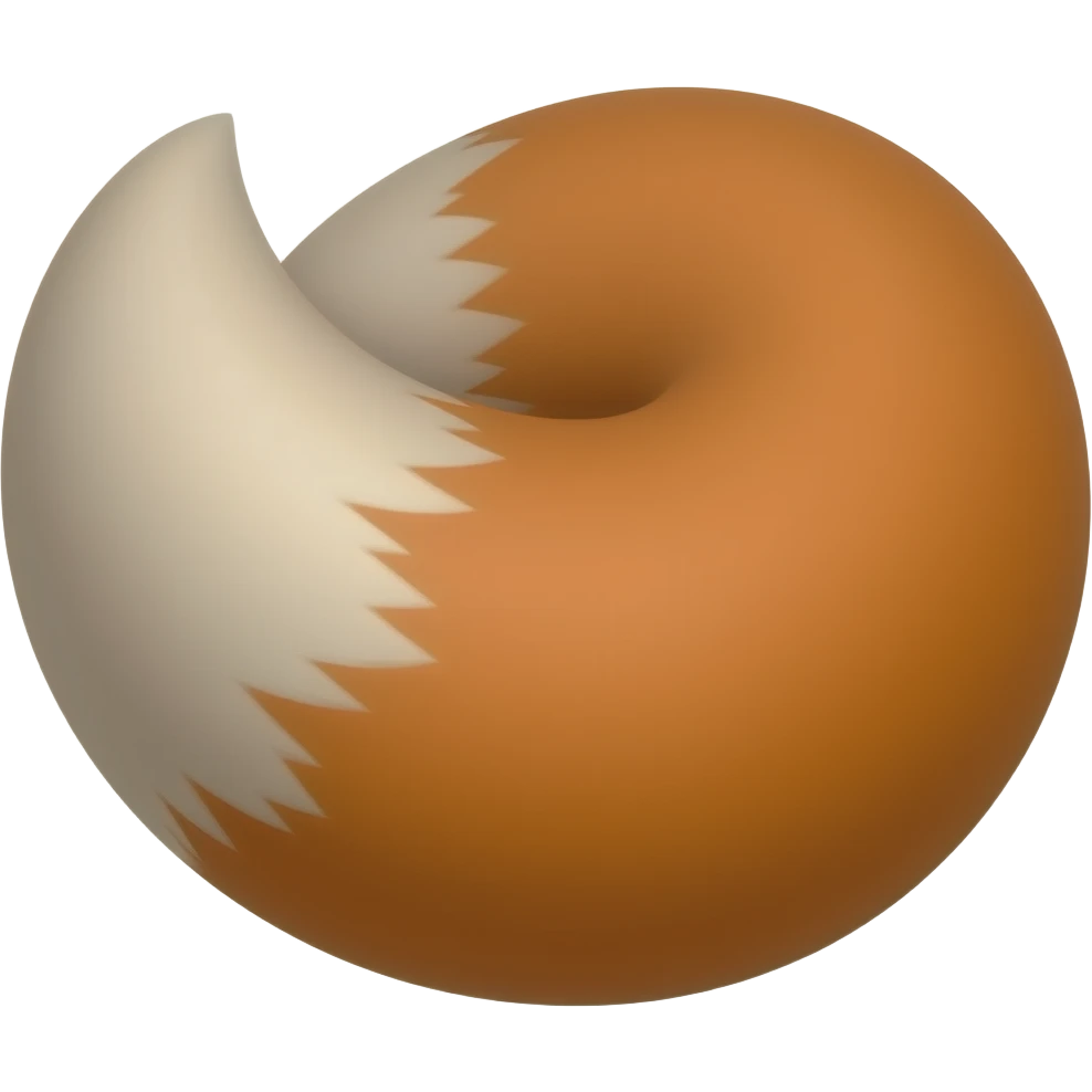 Orange wolf tail emoji