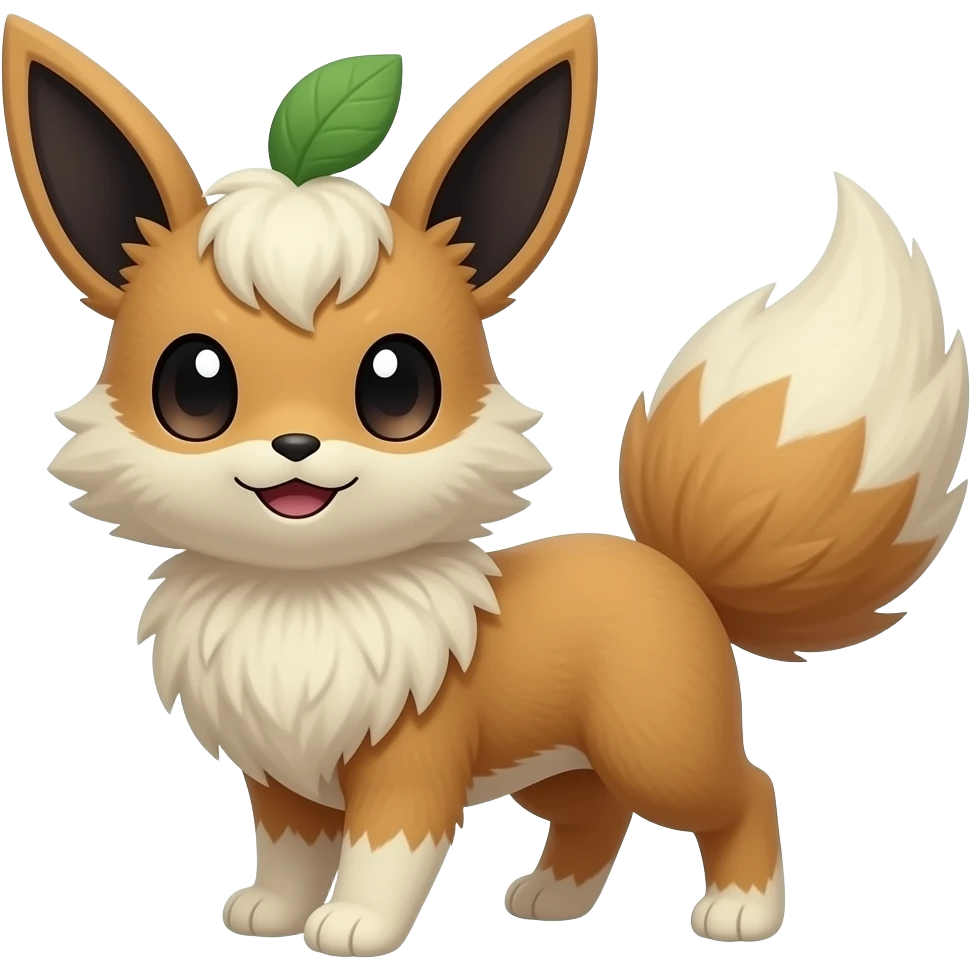 Realistic fuzzy cute Litten-Absol-Luxray-Furret-Fakémon-hybrid-creature, full body emoji