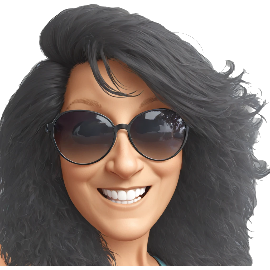 smiling girl in sunglasses emoji