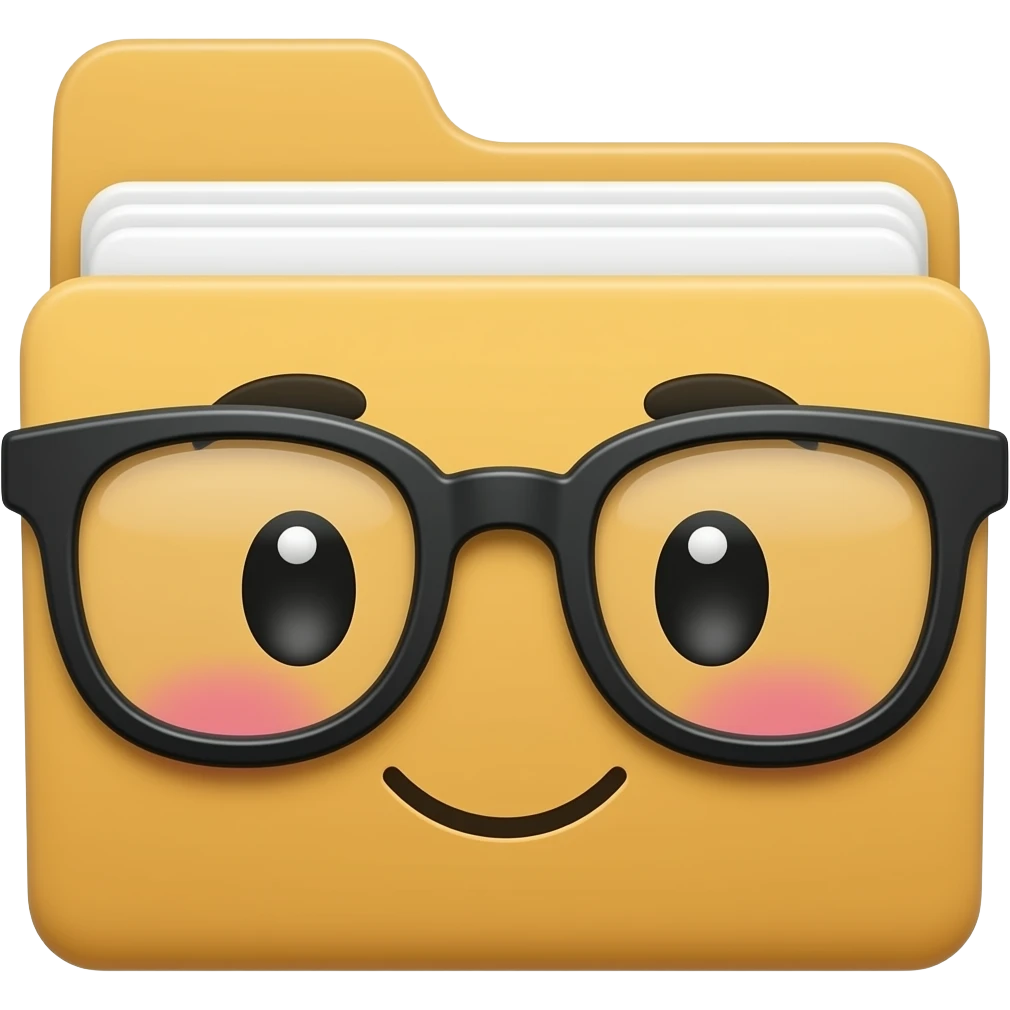 cute folder in glasses emoji