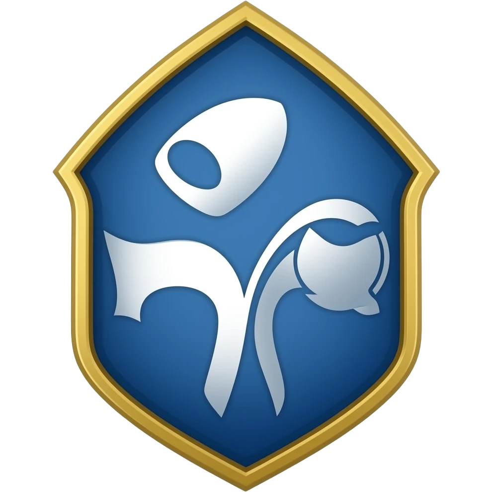 Bishop's emblem with a touch of dark blue emoji