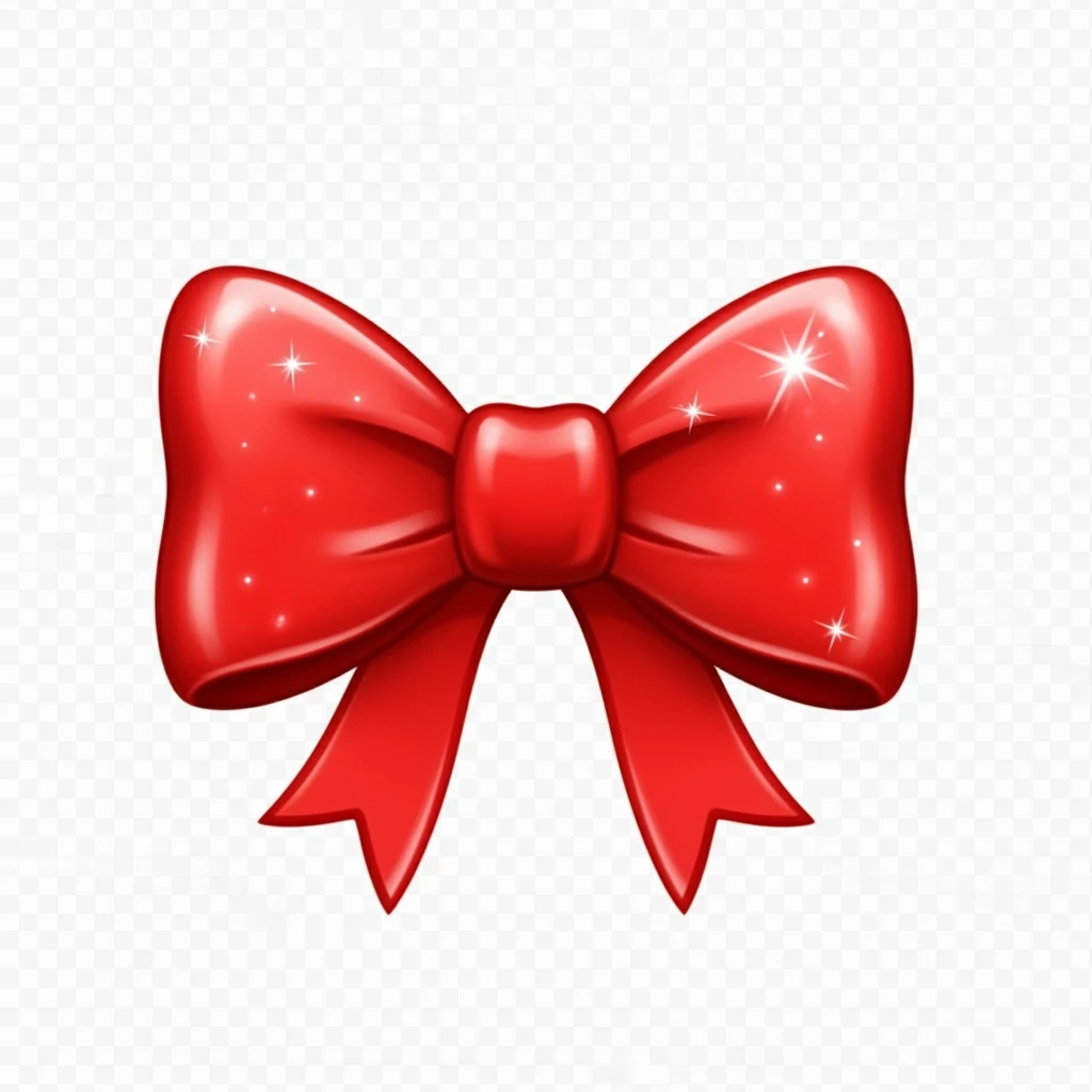 cute and shiny red bow emoji emoji