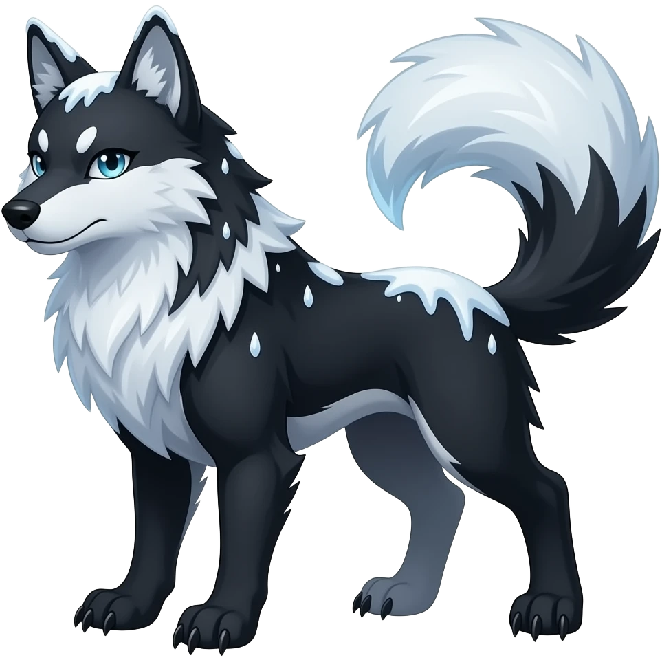 Absol-Glaceon-fusion-hybrid-creature emoji