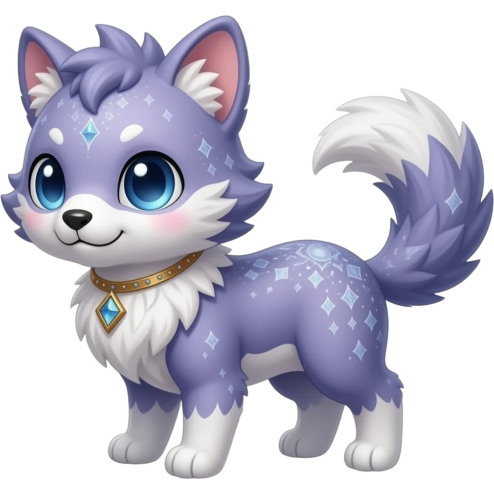 Cool cute Kawaii fantasy animal sparkle Fionbri-Vernid-creature by griffsnuff & LiLaiRa & Falvie full body emoji