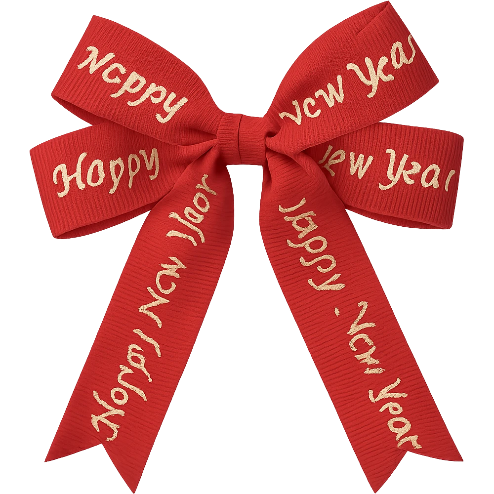 New year bow, remove background emoji