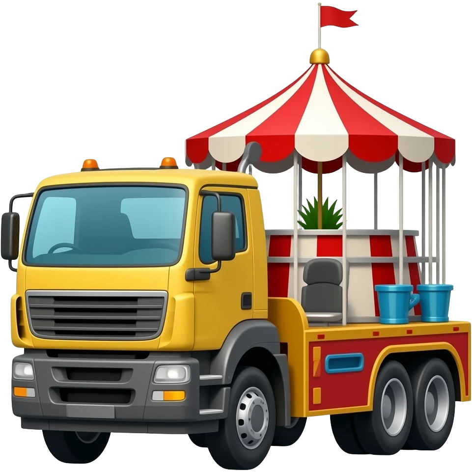 Funfair being towed on the road emoji