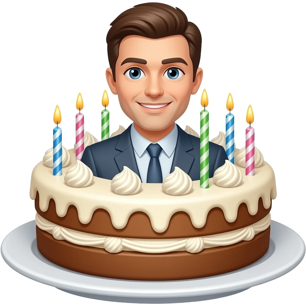Man birthday cake emoji