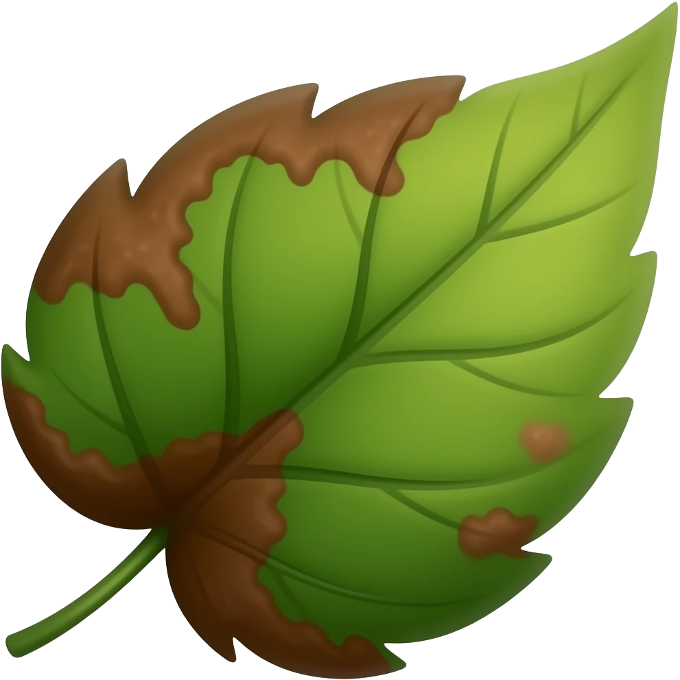 Bide yesil kısımlar hafif kahverengi olsun topraklı gibi yapraklarda simli olsun emoji