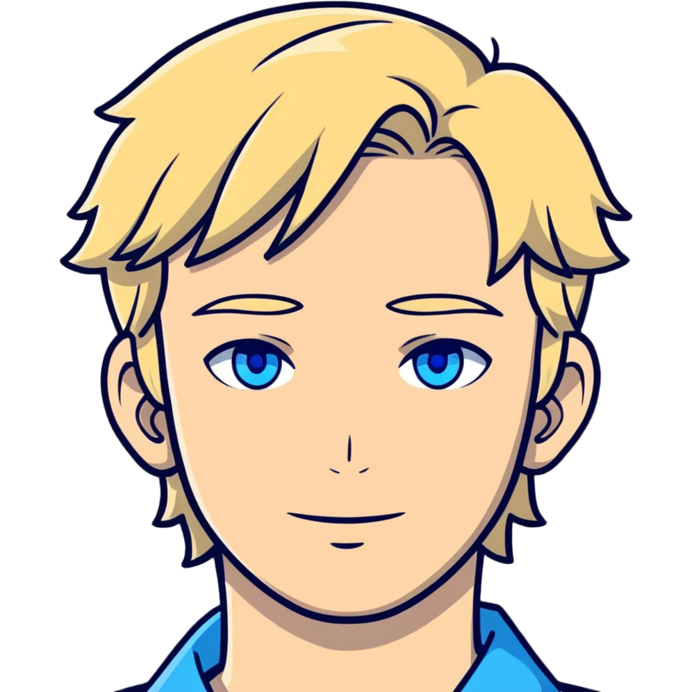 David with blonde hair and blue eyes emoji