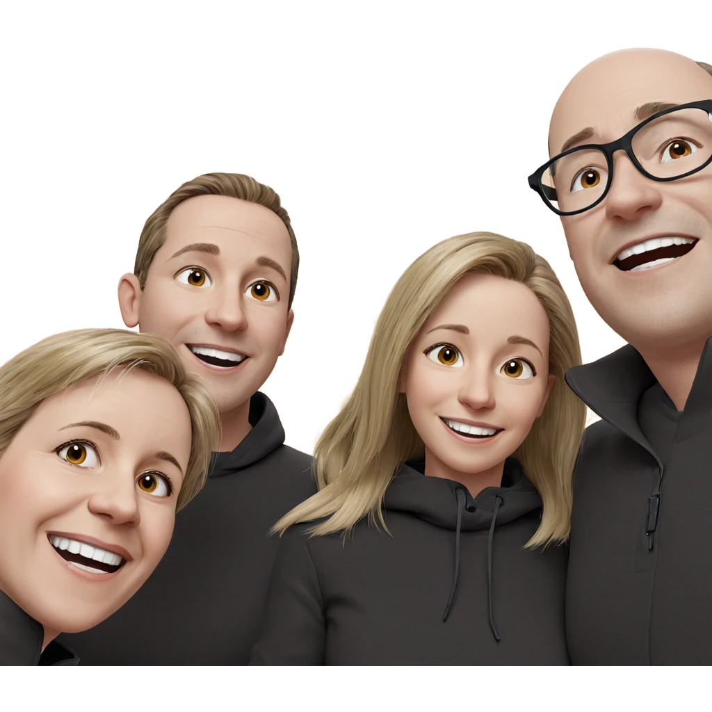 happy friends group portrait emoji