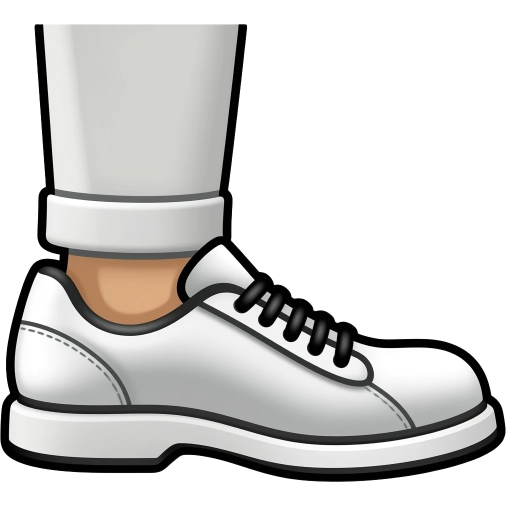 man's shoes emoji, thick black outline, simple cartoon emoji