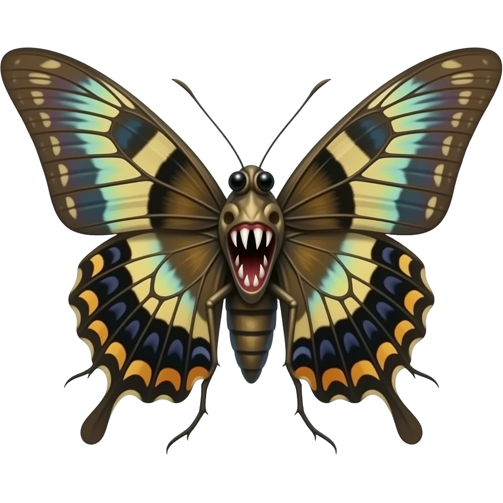 giant  mutant moth monster emoji