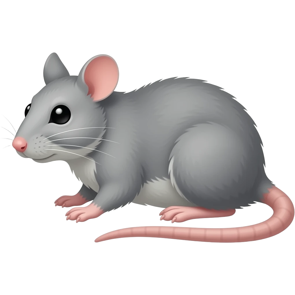The cartoon grey rat emoji