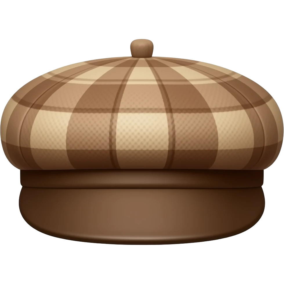 Una boina marrón a cuadritos emoji