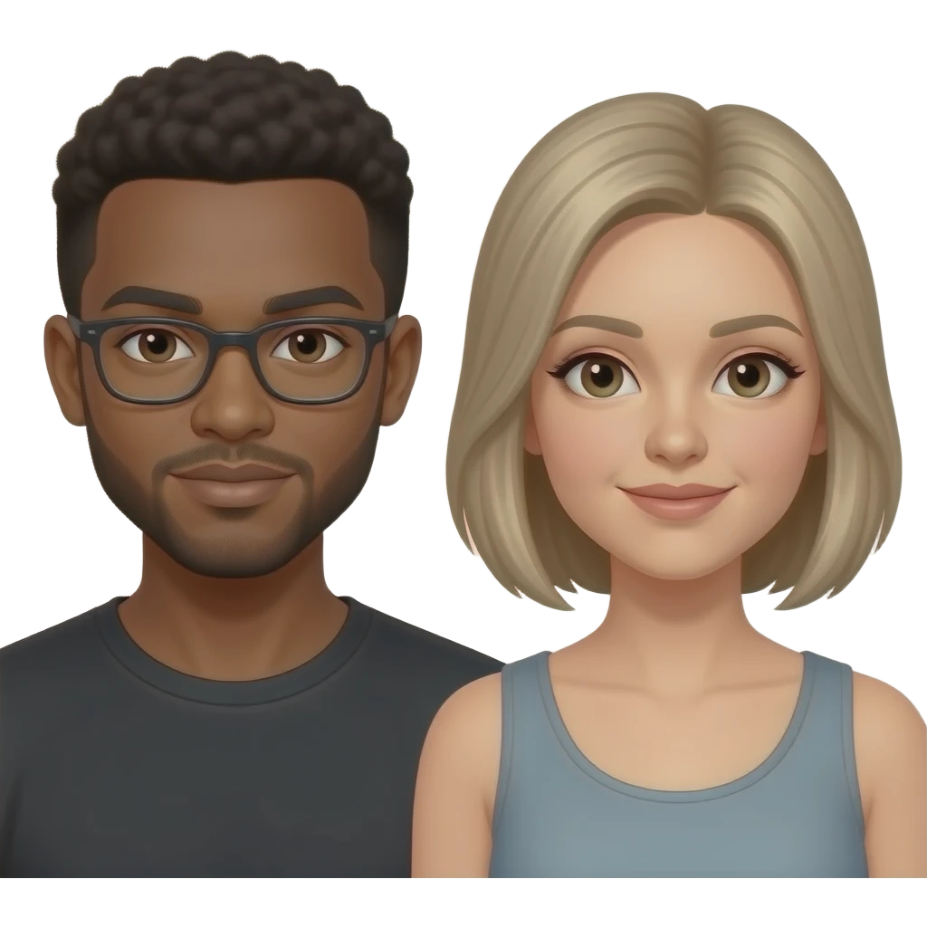 Black men white women emoji
