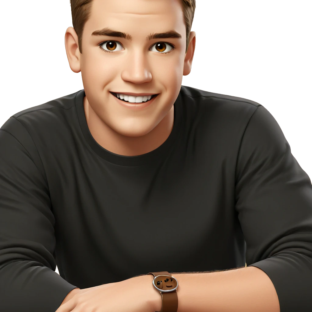 smiling boy with brown hair emoji